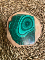 Malachite slice raw natural shape cluster 171 grams + FREE wood stand