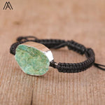 Amazonite macrame bracelet + FREE Green Velvet Luxury bag