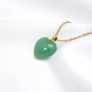 Green Aventurine Gem Gold Plated Necklace Set with earrings (variant rose quartz) + Free  elegant box