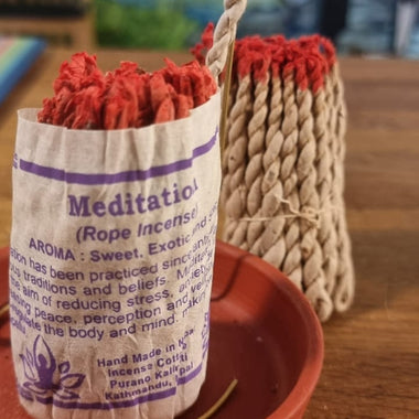 Handmade Tibetan Meditation Rope Incense from Nepal - Purify / Smudging / Aura & Space Cleanse