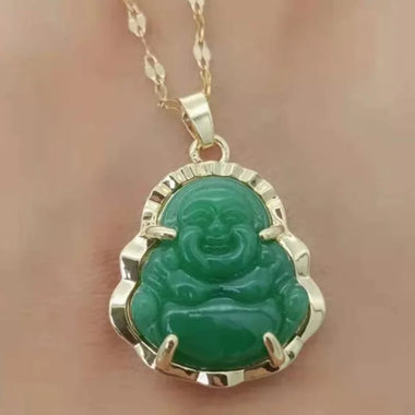 Laughing Buddha Jade Necklace I Wealth & Balance