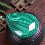 Elegant Malachite Necklace  & Large  Bracelet Set - Stone of Transformation - Manifesting + Free green luxurious box ( men&women)