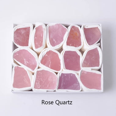 Raw Dark Rose Quartz Healing Stone Box