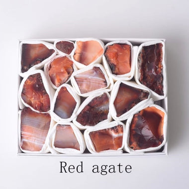 Raw Red Agate Healing Stone Gift Box