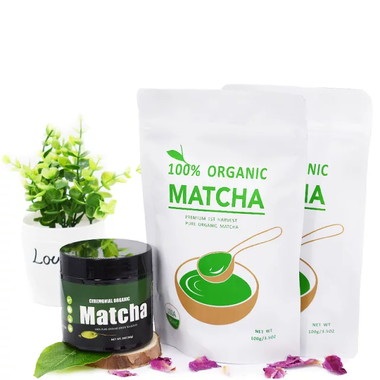 100% PURE GRADE A1 JAPANESE CEREMONIAL Organic Matcha Green Tea Powder  SUPERFOOD + FREE GIFT BLOOMING TEA BALL DRIED FLOWER