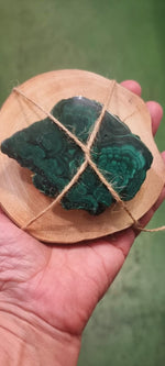 Malachite raw slice cluster natural shape 130 grams